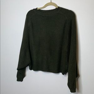 Green crop sweater